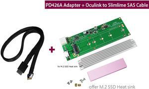 Innocard Oculink (SFF-8612) to M.2 NVMe SSD Adapter with Oculink (SFF-8611) to Slimline SAS (SFF-8654) Cable