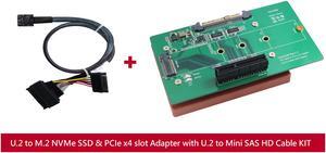 Innocard U.2 (SFF-8639) to M.2 NVMe SSD & PCIe x4 slot Adapter with U.2 to Mini SAS HD Cable KIT