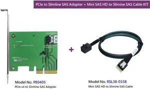 Innocard PCIe x4 to Slimline SAS Adapter with Slimline SAS to Mini SAS HD Cable KIT