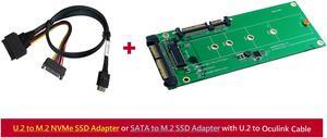 Innocard U.2 (SFF-8639) & SATA to M.2 SSD Adapter with U.2 (SFF-8639) to Oculink (SFF-8611) Cable KIT