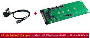 Innocard U.2 (SFF-8639) & SATA to M.2 SSD Adapter with U.2 (SFF-8639) to Slimline SAS (SFF-8654) Cable KIT