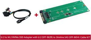 Innocard U.2 (SFF-8639) to M.2 NVMe SSD adapter with U.2 (SFF-8639) to Slimline SAS (SFF-8654) Cable KIT