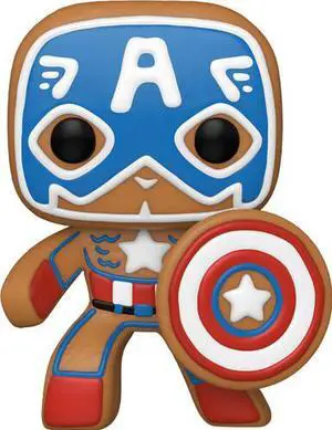 Funko POP Marvel Holiday Gingerbread Captain America Vinyl Figure 3.75 Inches Funko POP Marvel Holiday Gingerbread Captain America Vinyl Figure 3.75 Inches