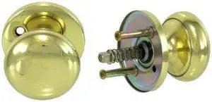 Em-D-Kay 3004 Polished Brass US3 Interior Exterior Knob Rose Kit For Thru Bolted Ornamental Iron Gate Door Mortise Lock Sets (Compatible With Marks 22AC)