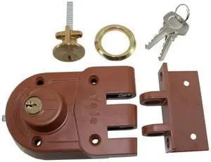 Yale V197 1-4 Sprayed Bronze Double Cylinder Jimmy Proof Deadlock With Two Hardened Steel Interlocking Deadbolts And An Angle Strike