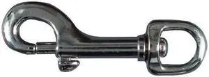 National, N222-588, 1/2" x 3", Nickel Bolt Snap, Round Swivel Eye