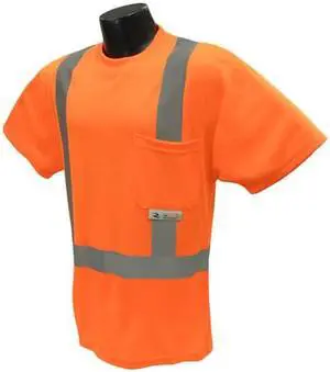 Large Hi-Viz Orange Safety Short Sleeve T-Shirt With Max-Dri
