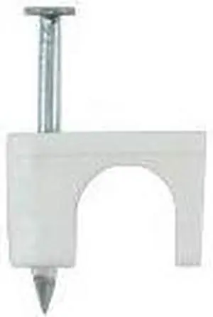 25Pk Cable Staple, 1/4" Crown, Plastic, White GB-Gardner Bender Cable Ties White