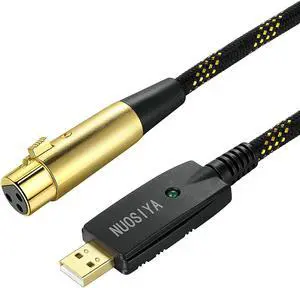 Usb To Xlr Cable 10Ft, Xlr To Usb Microphone Cable Usb Male To 3 Pin Xlr Female Cables Mic Converter Patch Cable Studio Audio Cable Connector Cords For Microphones, Recording, Karaoke