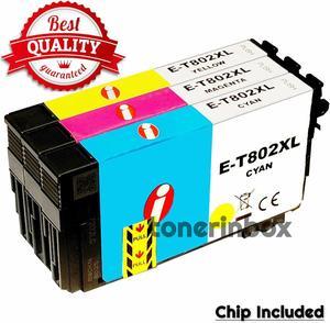 T802Xl 802 Xl Cmy Ink Cartridge For Epson Workforce Ec-4020 Ec-4030 Wf-4720 4730