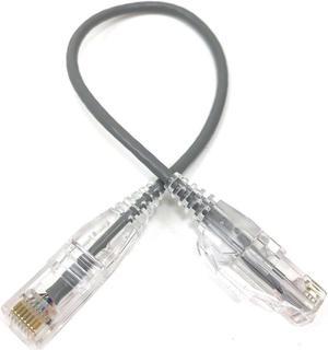 Micro connectors 1ft Ultra Slim Cat6 Patch Cable (Gray) E08-001-SLIM
