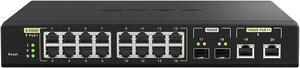 QNAP 20-Port 10GbE PoE++ and 2.5GbE PoE+ Managed Network Switch (QSW-M2116P-2T2S-US). Layer 2, Web Management
