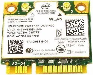 Genuine Dell Inspiron Wireless-N Mini-Card 7260HMW BN Wifi + BT 4.0 Y74H6 0Y74H6