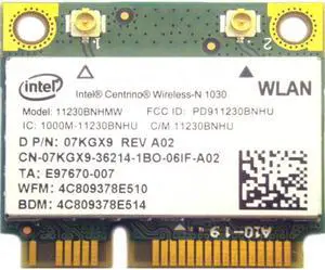 Dell Mini PCI Express  Inspiron 15R N5110 15.6" Laptop Wifi Wireless Card 11230BNHMW 7KGX9