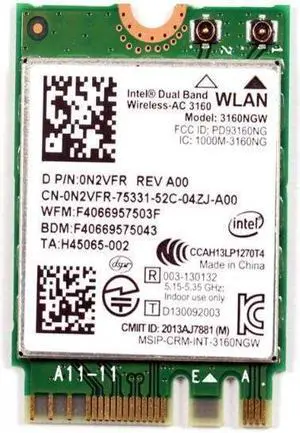 Dell N2VFR Intel Dual Band Wireless Card