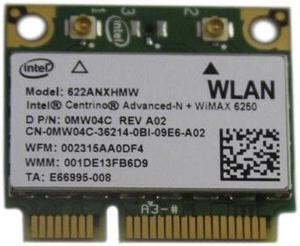 Dell Intel 6250 Wireless WiFi 802.11 a/b/g/n and WiMAX Half-Height Mini-PCI Express Card - MW04C