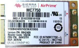 OEM Sierra Wireless AirPrime MC7750 Pcie Card 4G LTE LENOVO Compatible