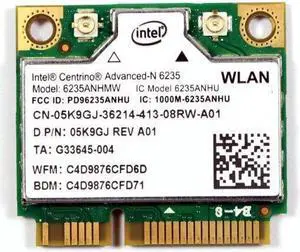 Dell XPS One 5K9GJ Intel 6235 Dual-Band Wireless Wi-Fi Bluetooth Card 802.11n 2.4/5GHz