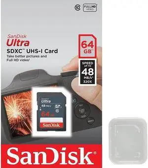 SanDisk 64GB SD 64G SDXC Ultra 48MB/s 320X Flash card UHS C10 SDSDUNB-064G +PPS