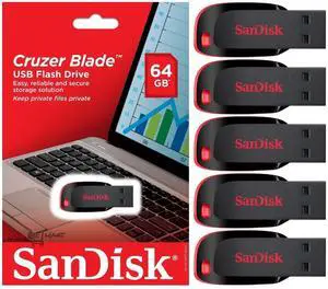 Lot of 5 Sandisk 64GB CRUZER BLADE USB 2 Flash Drive Thumb Pen SDCZ50 Wholesale Lot of 5 Sandisk 64GB CRUZER BLADE USB 2 Flash Drive Thumb Pen SDCZ50 Wholesale