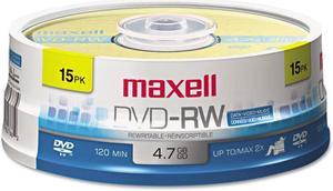 Maxell DVD-RW Discs 4.7GB 2x Spindle Gold 15/Pack 635117