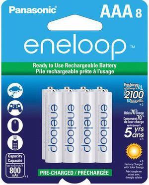Panasonic Eneloop AAA 8 Pack Rechargeable Batteries up to 2100x, BK-4MCCA8BA