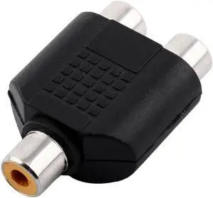 RCA Phono Y Cable Splitter 1 Female to 2 Female Socket Audio Sound Adapter