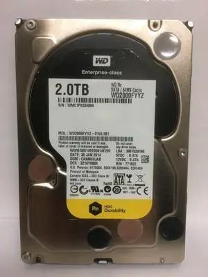 WD RE WD2000FYYZ 2TB 7200RPM 64MB Cache SATA 6.0Gb/s 3.5" Enterprise Hard Drive