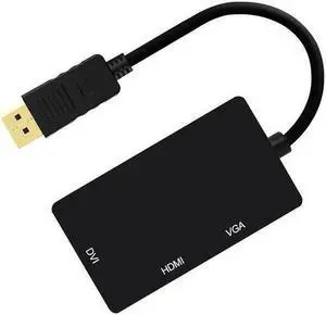 4Xem 3 In 1 Displayport To Hdmi Dvi Vga Adapter