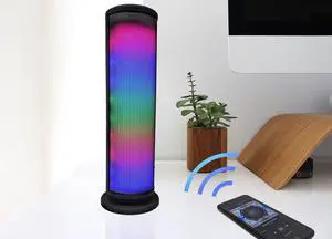 ZTECH Wireless Bluetooth LED Tower Speaker with Built-In Mic