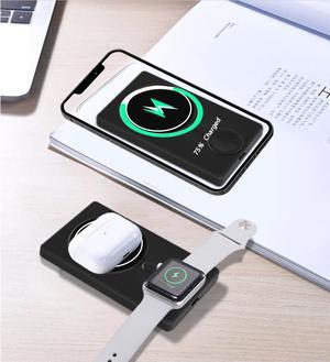ZTECH 3-in-1 Magnetic Power Bank for Apple & Android Phones, Apple Watch, & AirPods