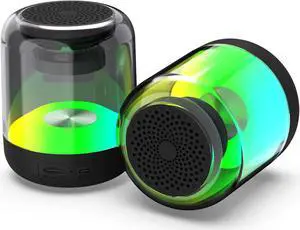 ZTECH SYNCWAVE 2-Pack of LED Wireless Speakers with Synchronized Audio