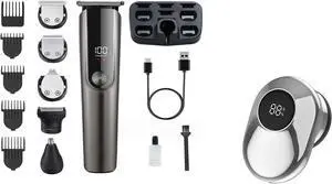 ZTECH 15 Piece Men's Hair Clipper Kit & Mini Electric Shaver