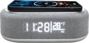 ZTECH Alarm Clock with Wireless Charger & LED Lamp