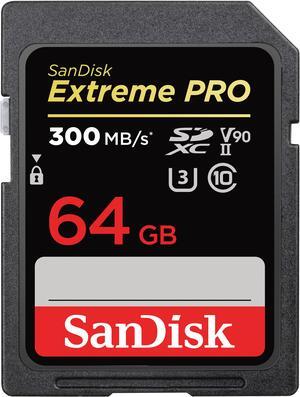 SanDisk 64GB Extreme PRO UHS-II Memory Card, 300MB/s Read, 260MB/s Write