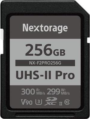 Nextorage Ultra Fast v90 UHS-II SD Card PRO 256GB max Write Speed 299MB/s Read Speed 300MB/s (SDXC UHS2 Memory Card NX-F2PRO)
