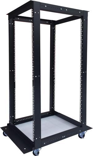 27U  4 Post Open Frame 19" Network Server Rack Cabinet Adjustable Depth 24"-37" FITS MOST SERVER EQUIPMENT