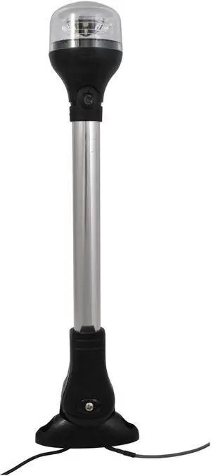 Attwood LightArmor Plug-In All-Around Light - 20" Aluminum Pole - Black Vertical Composite Base w/Adapter