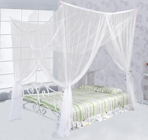 Just Relax Four Corner Post Elegant Mosquito Net Bed Canopy Set, White, Full/Queen/King