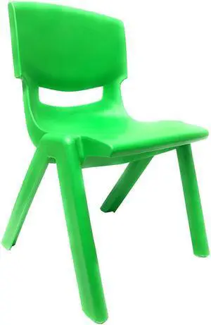 JOON Stackable Plastic Kids Learning Chairs, Green, 20.5x12.75X11 Inches, 2-Pack