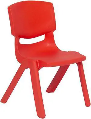 JOON Stackable Plastic Kids Learning Chairs, Red, 20.5x12.75x11 Inches, 2-Pack