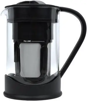 Spigo Cold Brew Coffee Maker with Borosilicate Glass Pitcher, Black, 1 Liter, 8x5 Inches