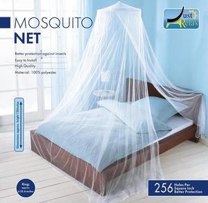 Just Relax Elegant Mosquito Net Bed Canopy Set, White, Queen-King