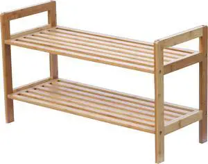Oceanstar 2 Tier Bamboo Shoe Rack