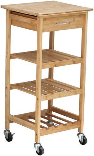 Oceanstar Bamboo Kitchen Trolley