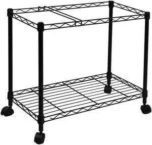 Oceanstar Portable 1-Tier Metal Rolling File Cart, Black