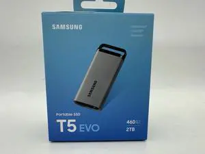 SAMSUNG T5 EVO Portable SSD 2TB, USB 3.2 Gen 1 External Solid State Drive, Seq. Read Speeds Up to 460MB/s for Gaming and Content Creation, MU-PH2T0S/AM, MU-PM2T0G/WW, Gray