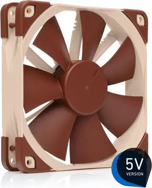 Noctua NF-F12 5V, Premium Quiet Fan with USB Power Adaptor Cable, 3-Pin, 5V Version (120mm, Brown)