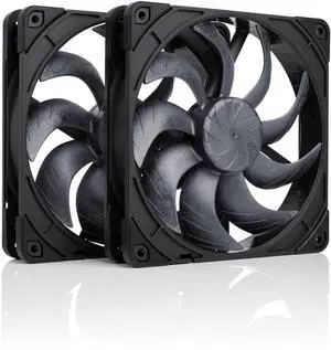 Noctua NF-A14x25 G2 PWM Sx2-PP chromax.black, Dual Fan Set for Push-Pull and Side-by-Side Applications (Black)