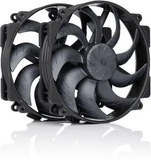 Noctua NF-A14x25r G2 PWM Sx2-PP chromax.black, Push-Pull Set of two Premium-Quality Quiet 140mm PC Fans (Black)